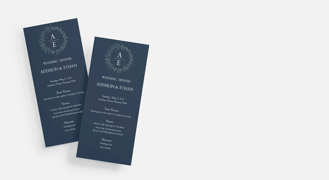 Wedding Menu Cards